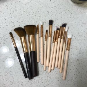 Lot of various makeup brushes